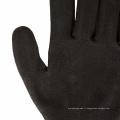 Gants enduits noirs de nitrile de Sandy de revêtement de polyester de 13 mesures avec la paume plongée